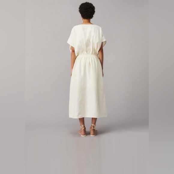 Offers Welcome!! NWT Tory Burch - Drop Waste Linen Dress - New Ivory - Picture 4 of 8